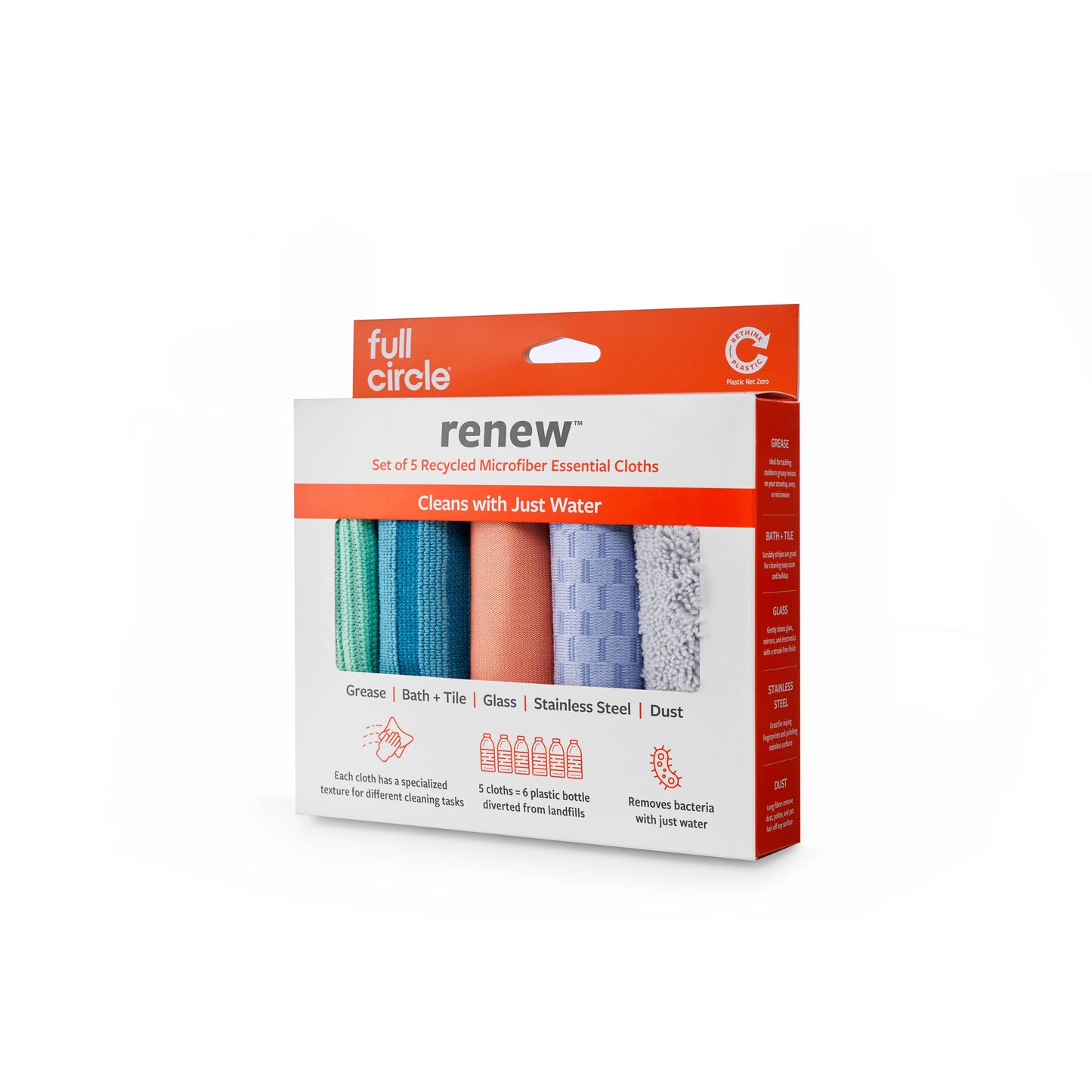 Full Circle Home - Renew Recycled Essential Microfiber Cloths (set of 5)