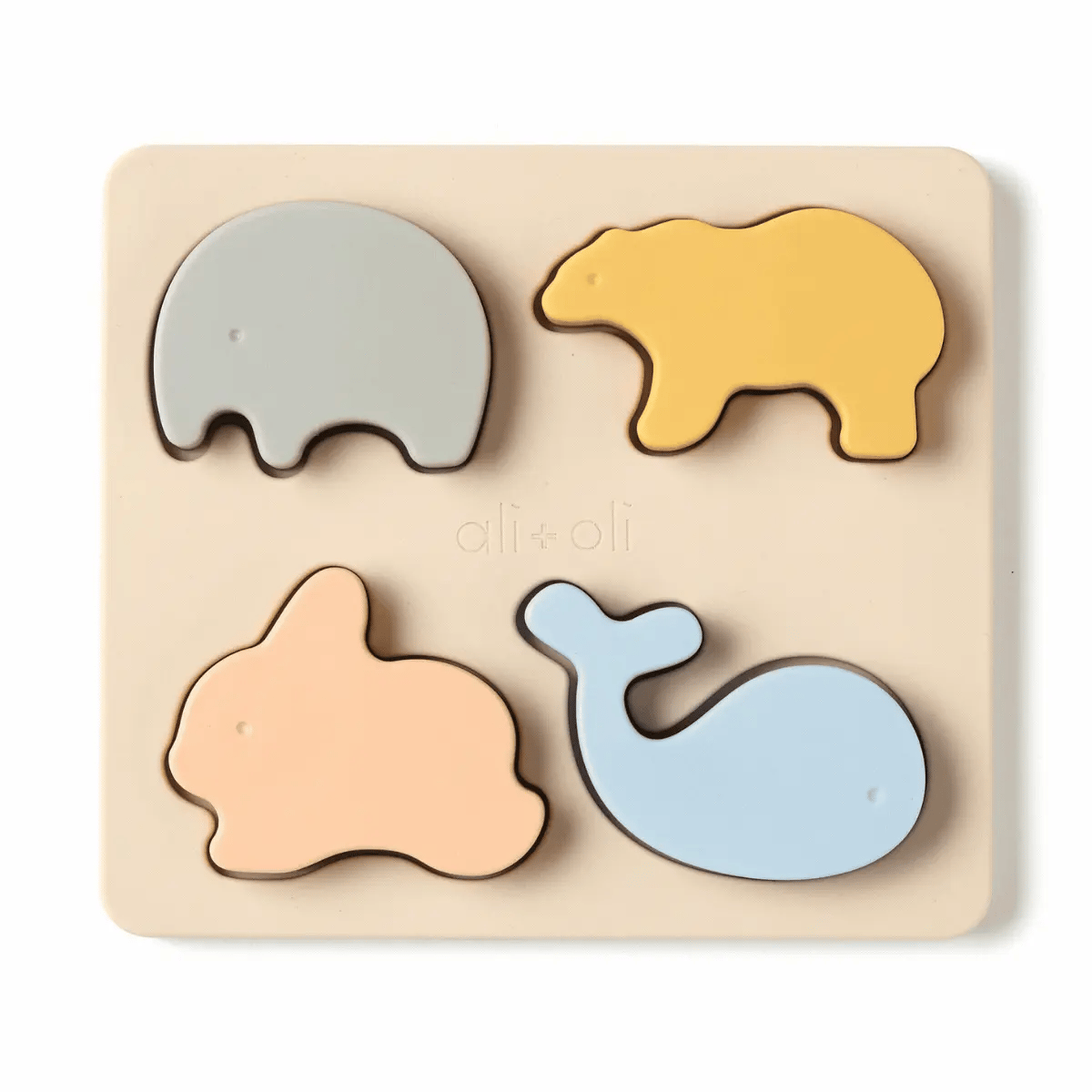 Ali+Oli - Baby Soft Silicone Mini-Animal Puzzle (4pc) Toys for Toddler