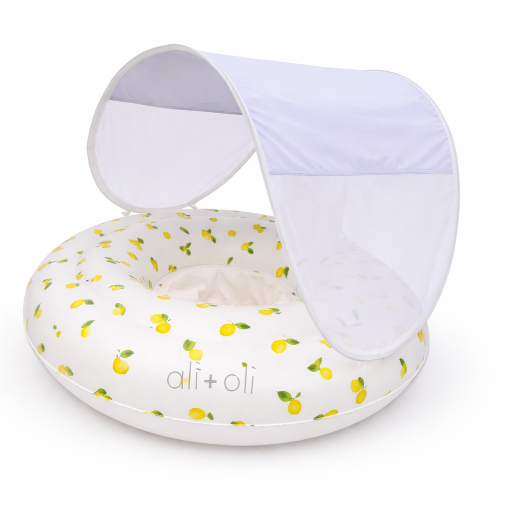 Ali+Oli - Ali+Oli Baby Swim Seat with Sun Canopy (Lemons)