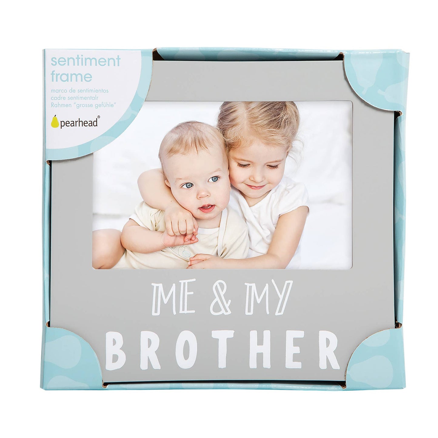 Pearhead - Me and My Brother Sentiment Picture Frame, Gray