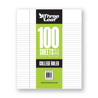 Binder Paper, College Ruled (100 sheet pack)