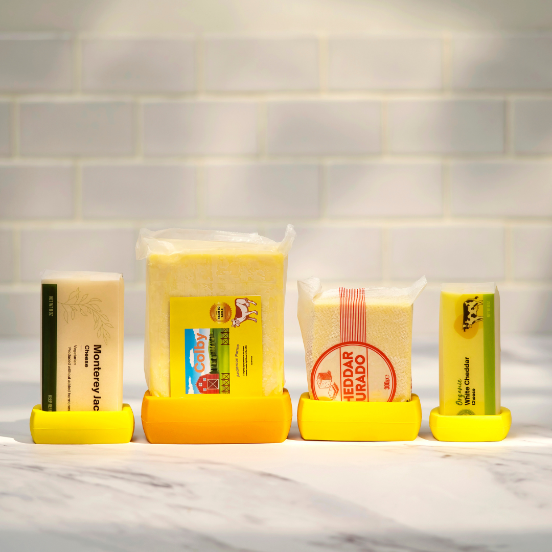Food Huggers - Reusable Silicone Cheese Savers (Set of 4)