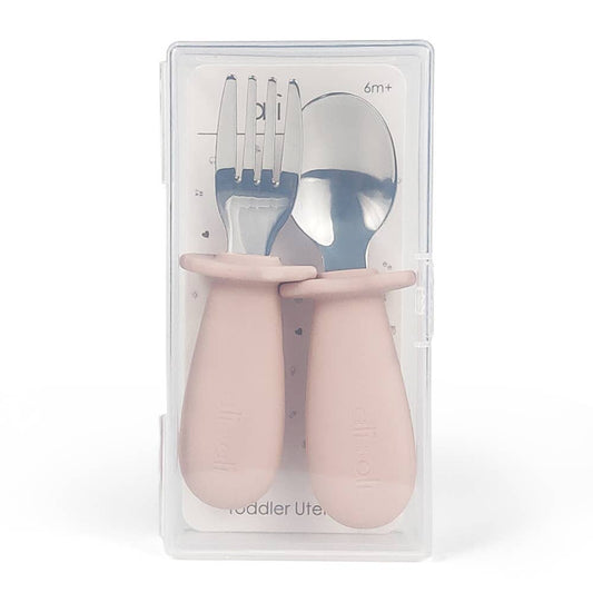Ali+Oli - Ali+Oli Spoon & Fork Learning Set for Toddlers (Pink) 6m+