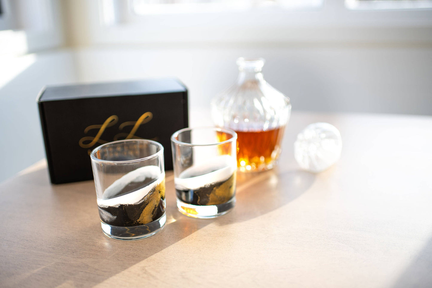 Resin Accented Whisky Glasses-Price is per glass -NO TARIFFS