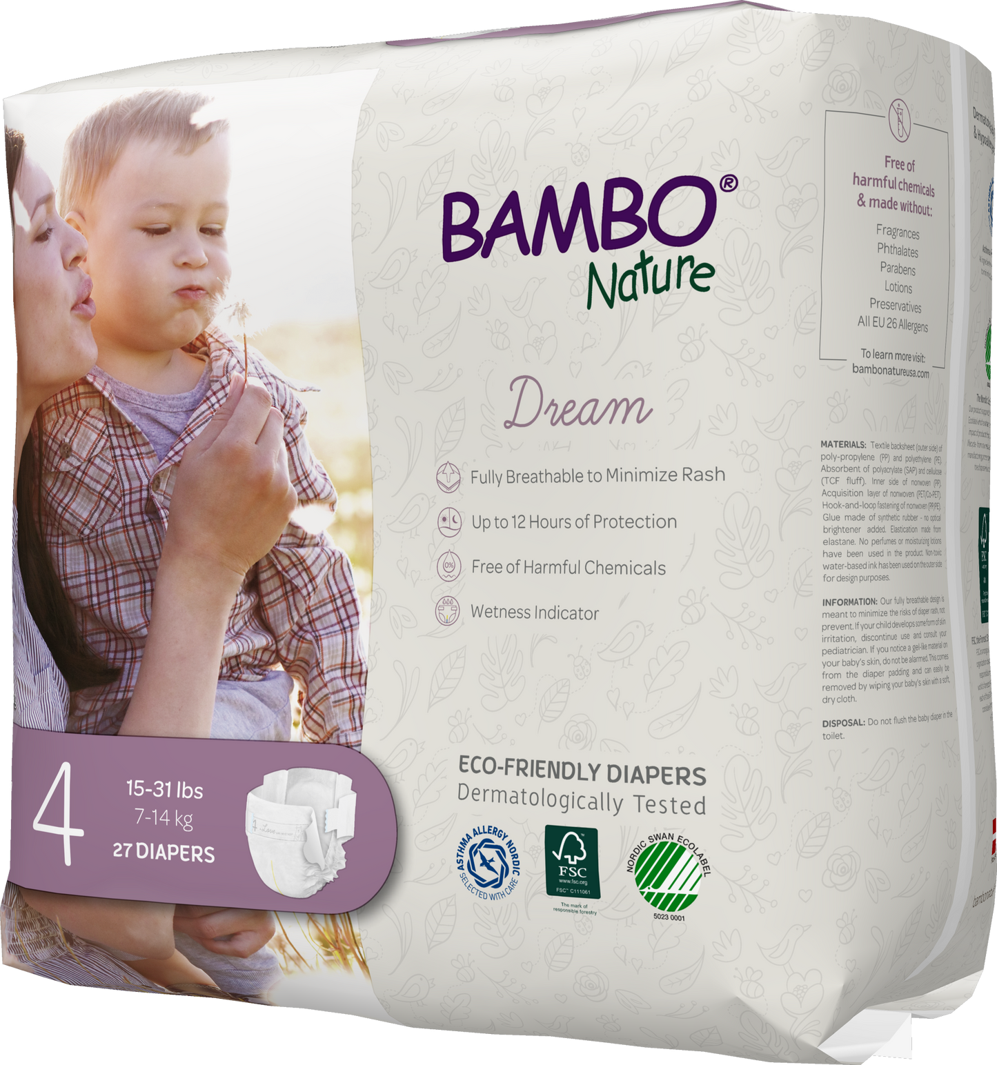 Bambo Nature Dream Baby Diapers Size 4