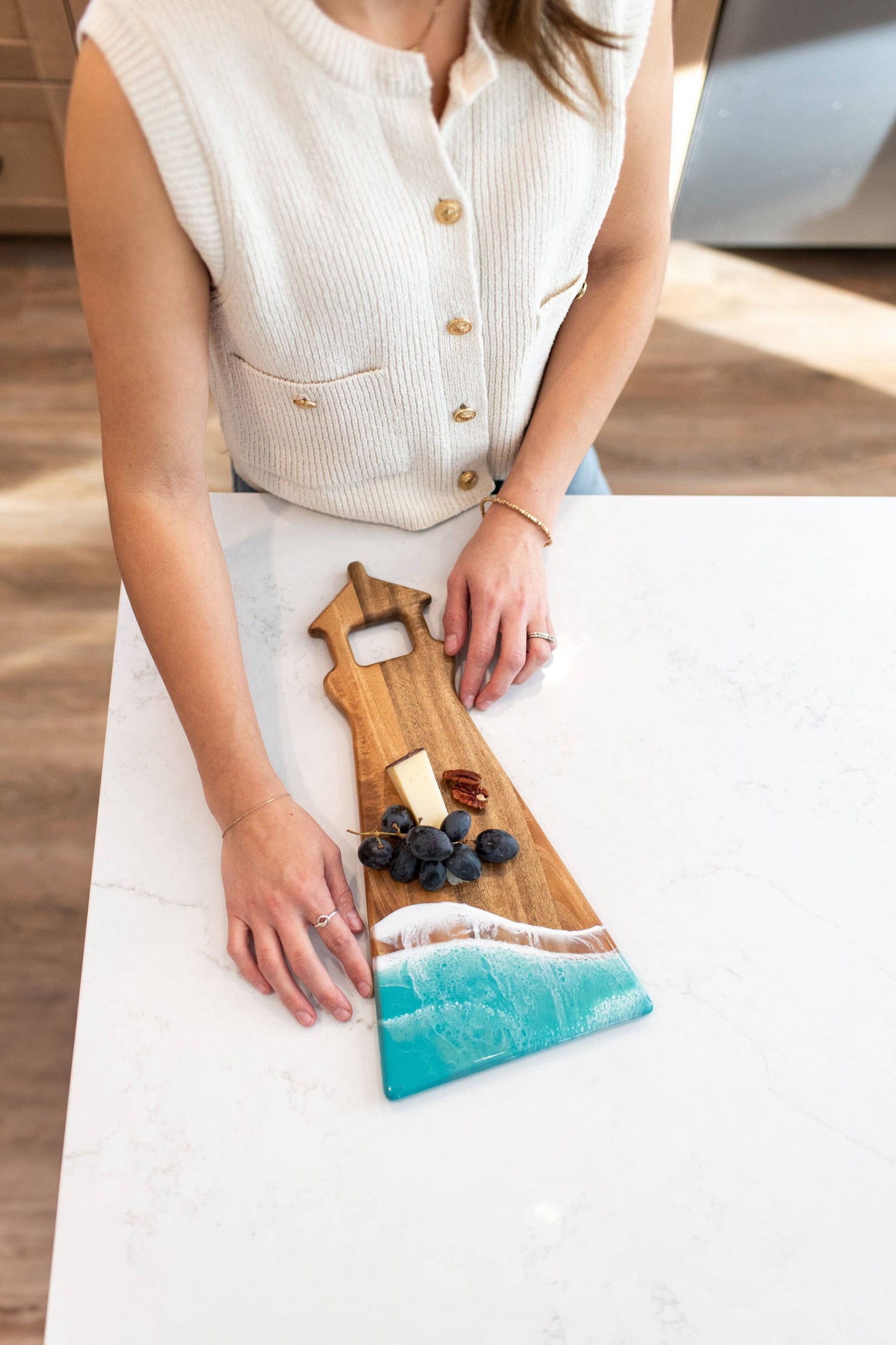 Light House Shaped Acacia Resin Board (NO TARIFFS)