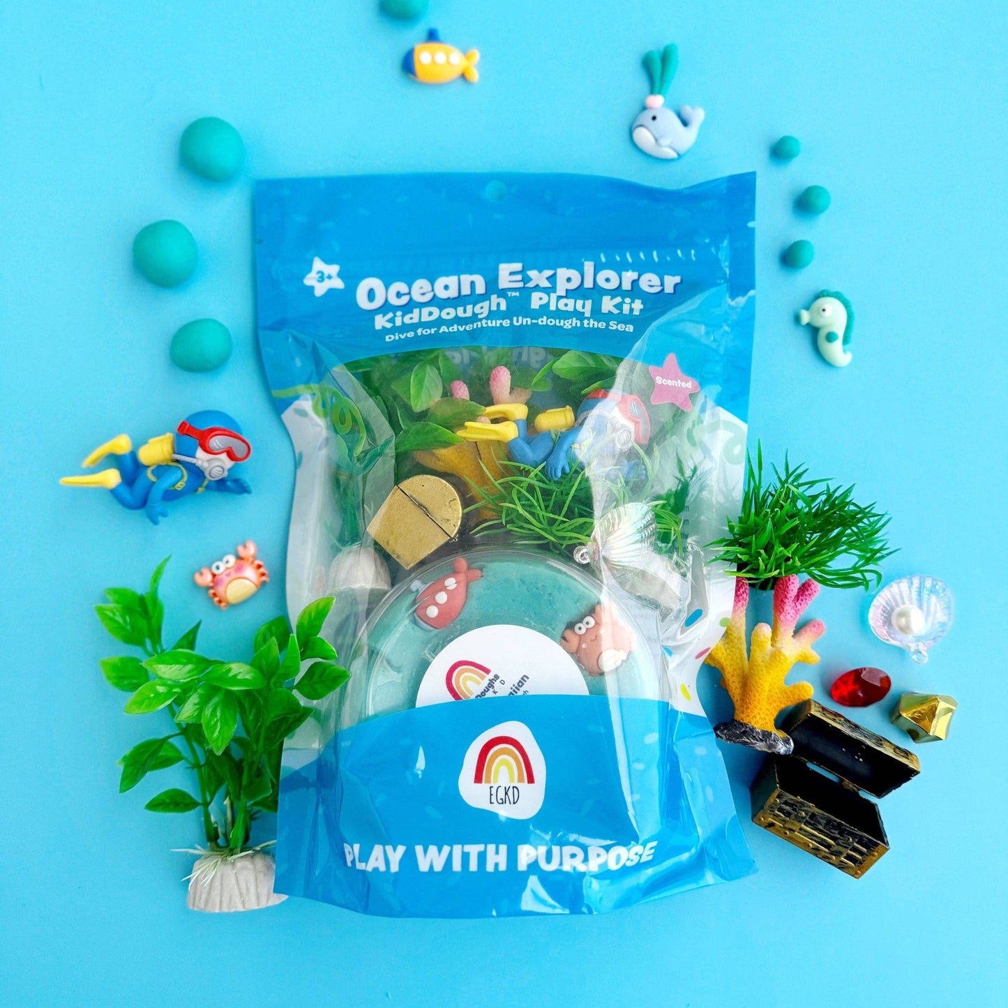 Earth Grown KidDoughs (KidDoughs by EGKD) - Ocean Explorer KidDough Play Kit