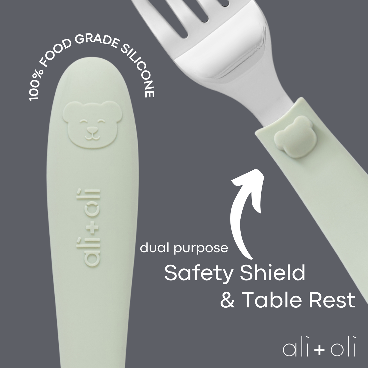 Ali+Oli - Ali+Oli (6pc) Toddler Utensils Set - Stainless Steel (Bears)