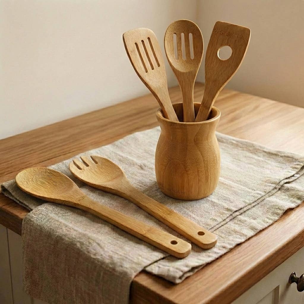 Bamboo Kitchen Utensils Holder | Earth Day Bestseller