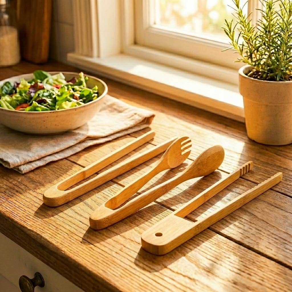 Sustainable Bamboo Tongs - Package Free
