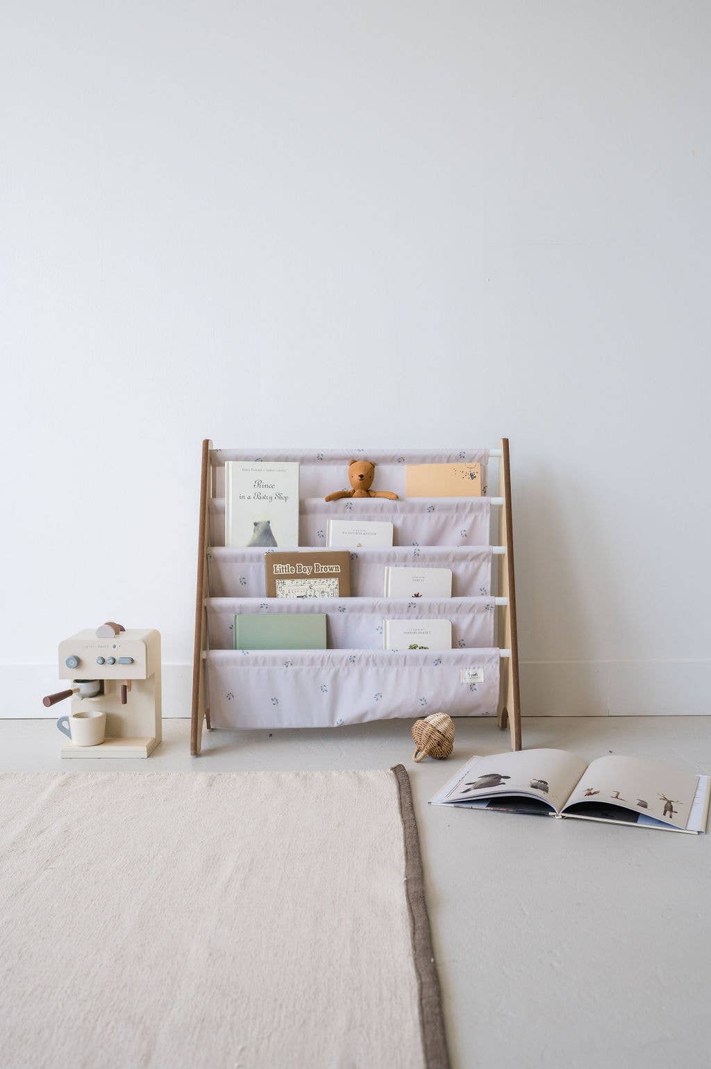 3 Sprouts - Kids Bookcase/Bookshelf with Recycled Fabric  - Blueberry