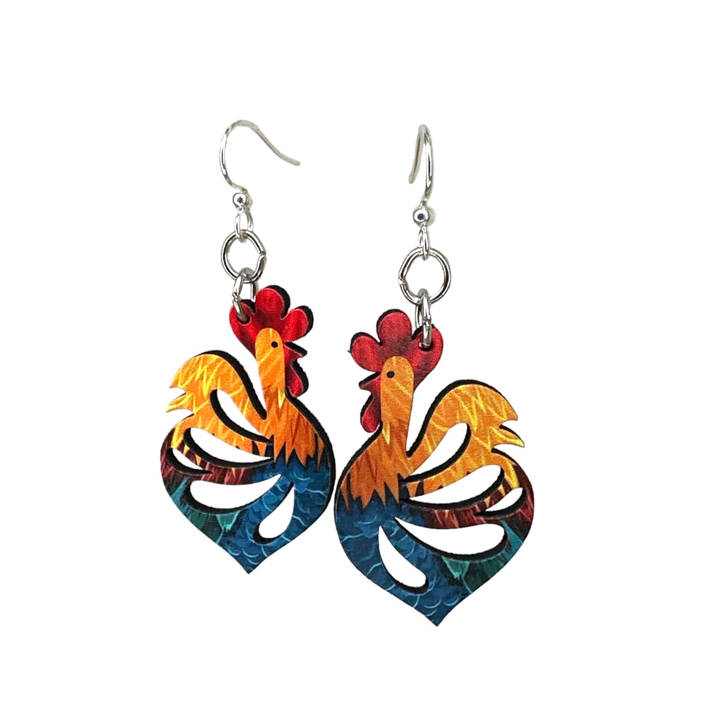 Green Tree Jewelry - Cock-a-doodle-doo Earrings #1770
