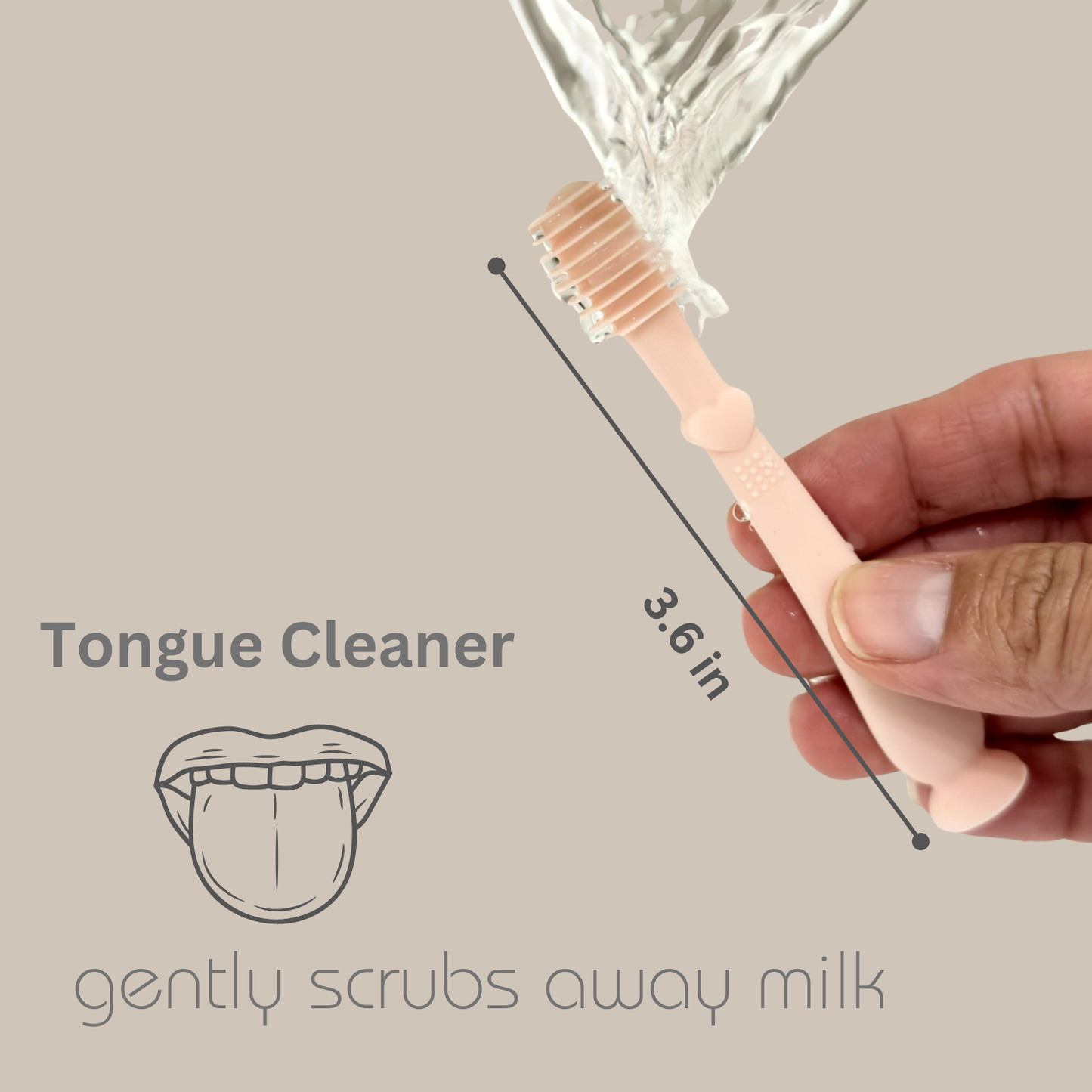 Ali+Oli - Baby Finger Toothbrush & Tongue Cleaner Oral Set 3m+ (Ivory)