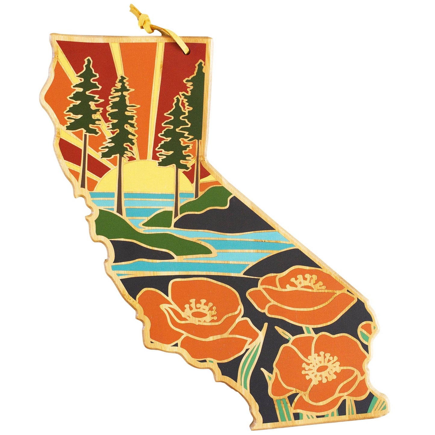 Totally Bamboo - California Cutting Board with Artwork by Summer Stokes