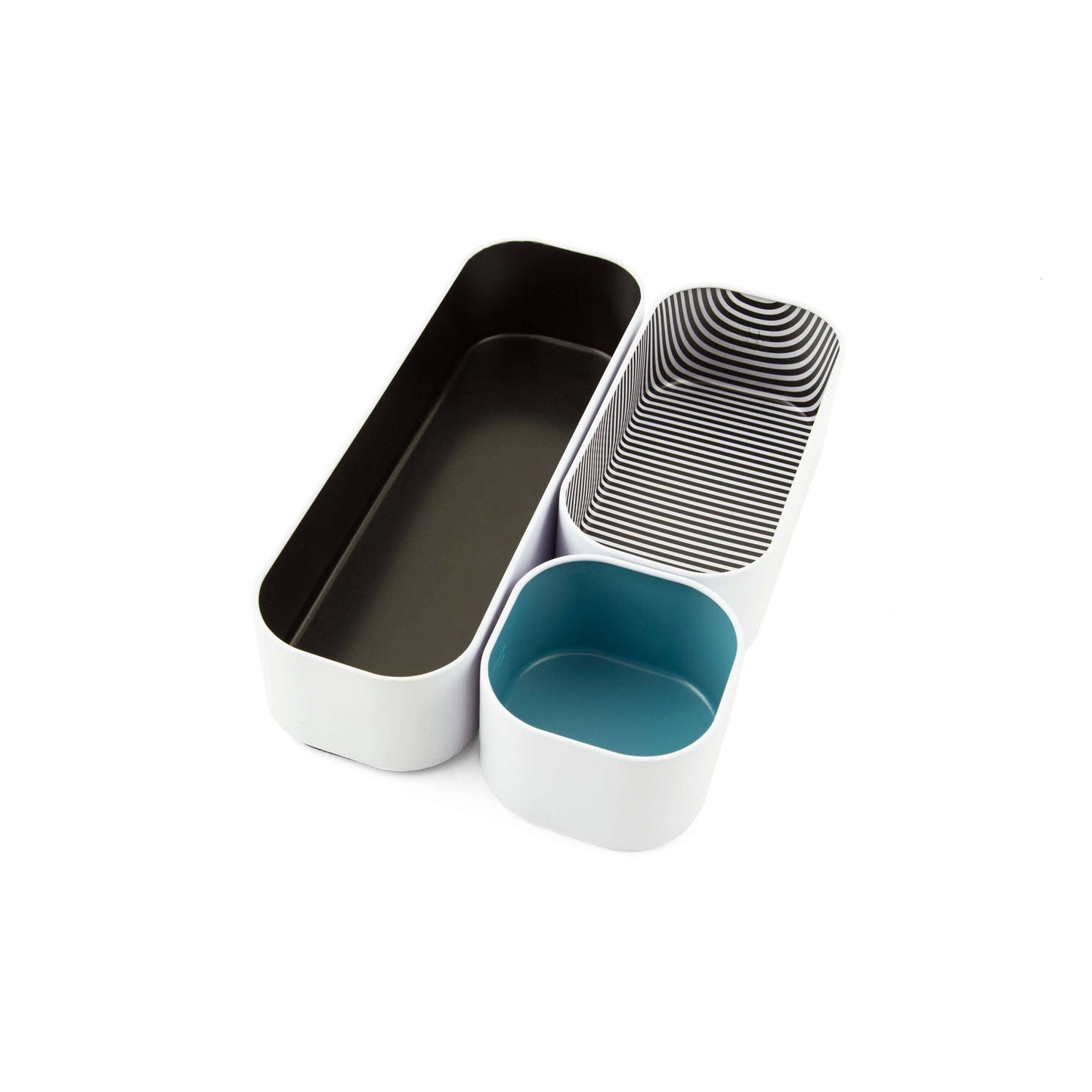 Metal stacking bins + drawer organizers sets of 3 small 2"