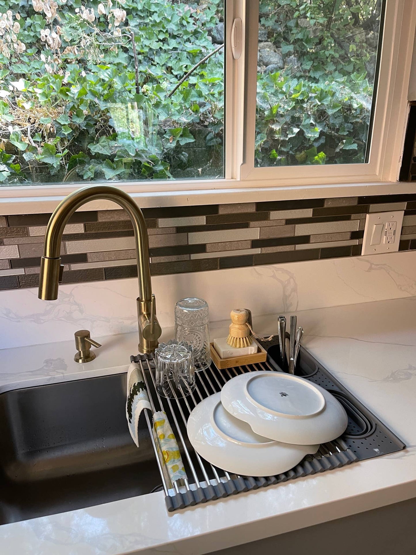 Roll up Silicone & Steel Dish Drying Rack