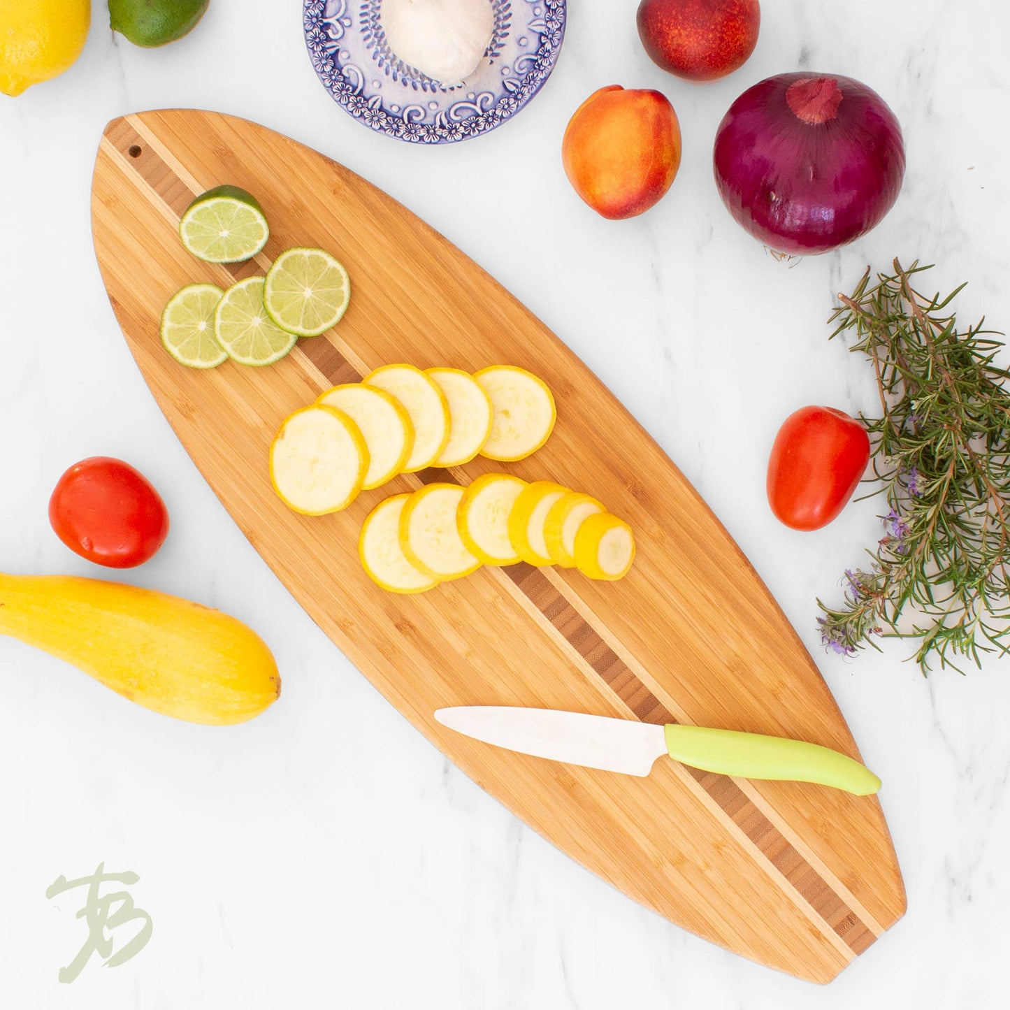 Totally Bamboo - Surfboard Shaped Cutting Board & Charcuterie Serving Board
