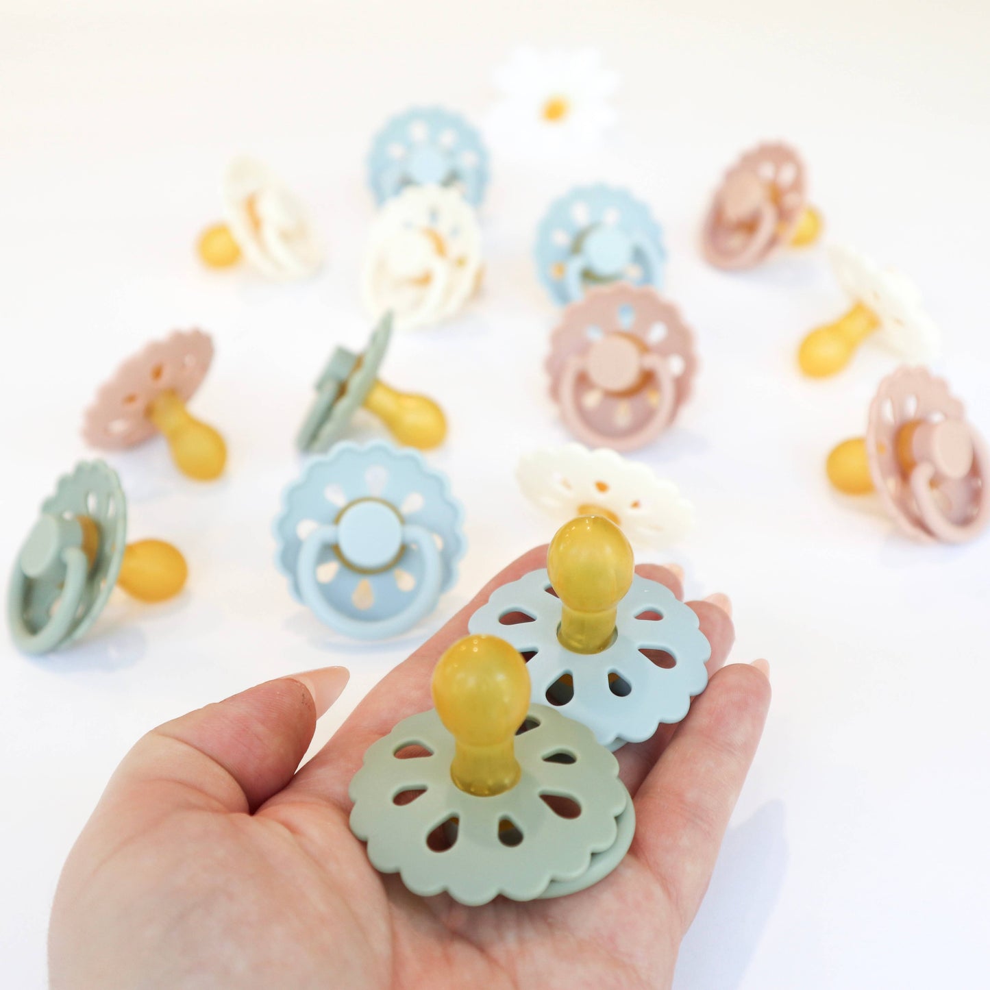 Natural Latex Pacifiers - Size 2 (6-18M) Blush & Cream