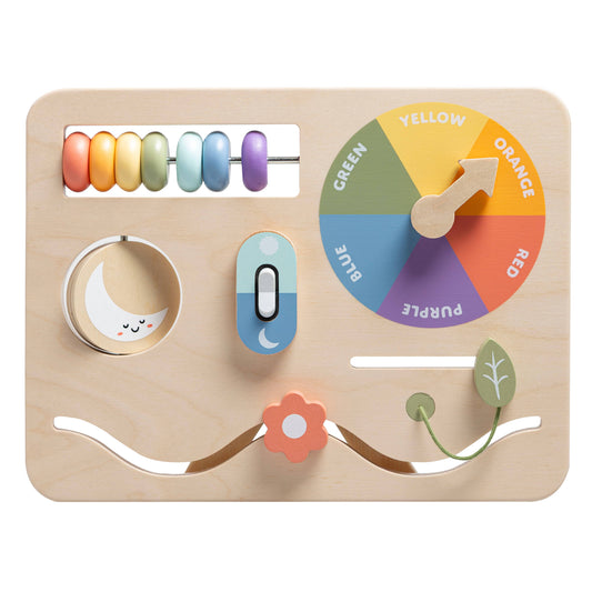 Pearhead - Wooden Busy Board, Montessori Interactive Activity Board