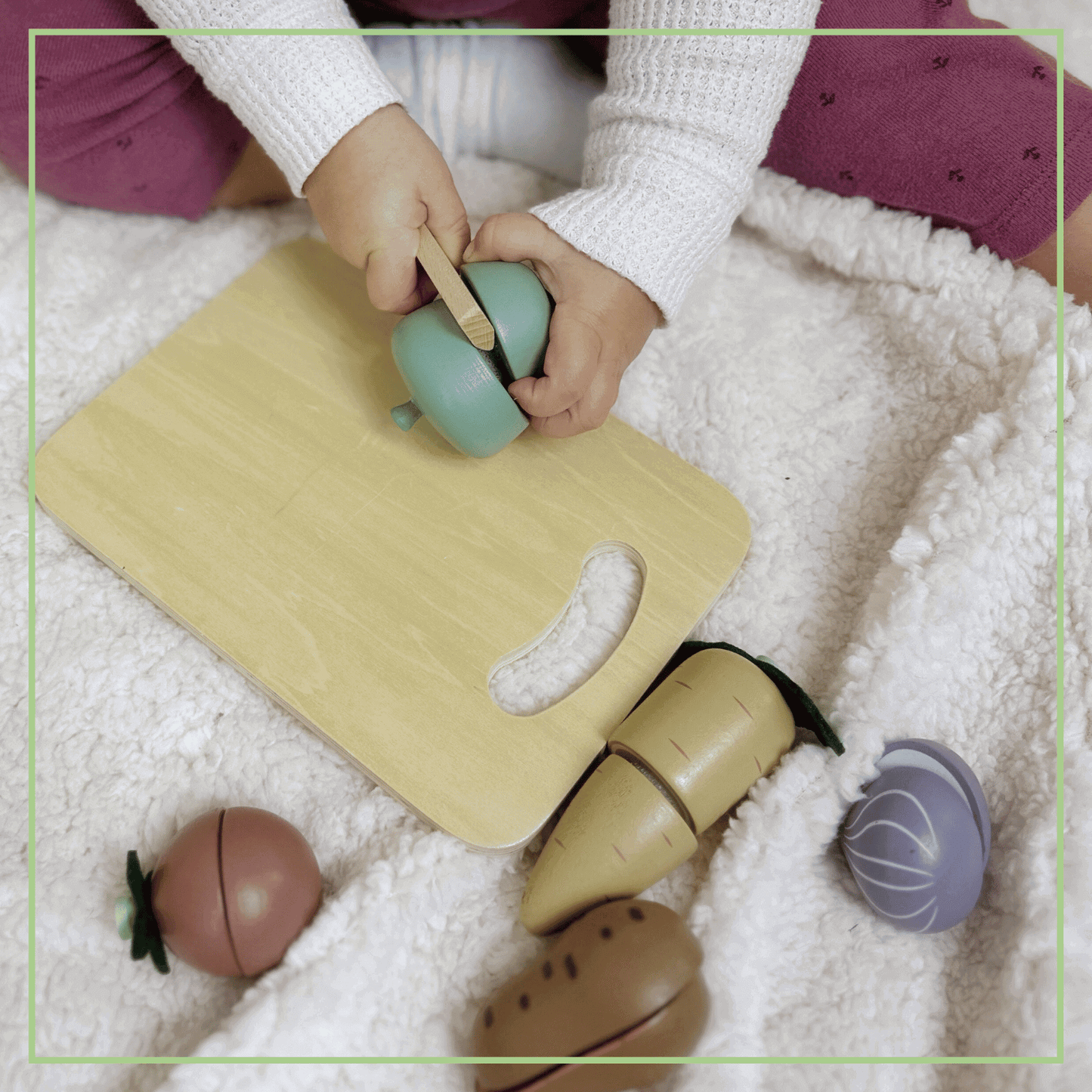 First Kitchen Play Set - Wood Vegetable Cutting Toy Set