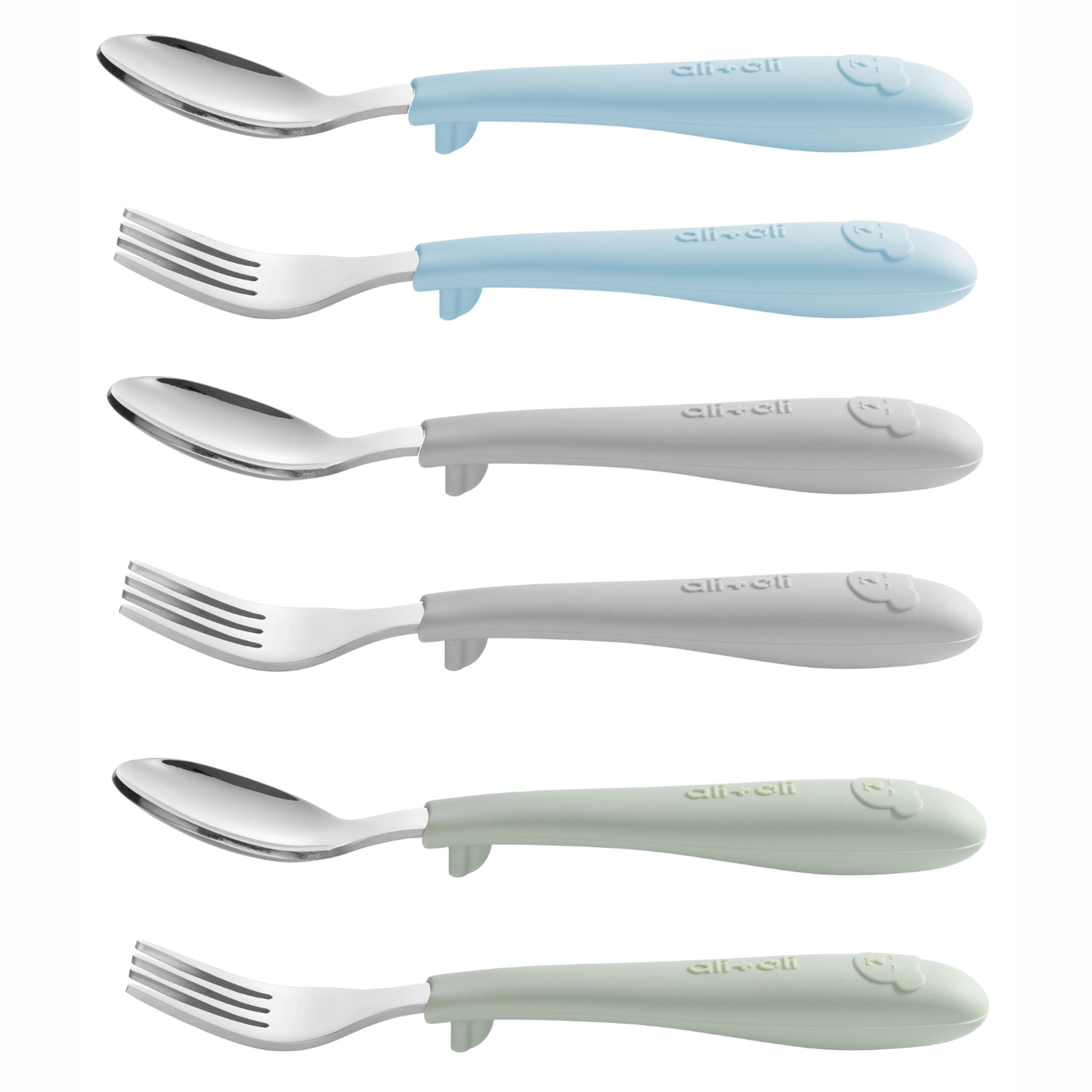Ali+Oli - Ali+Oli (6pc) Toddler Utensils Set - Stainless Steel (Bears)