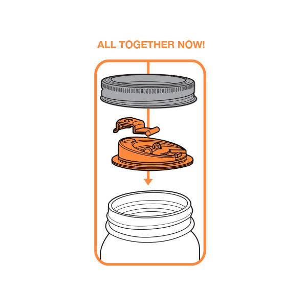 Fox Run Brands - Jarware Drink Lid for Regular Mouth Mason Jar