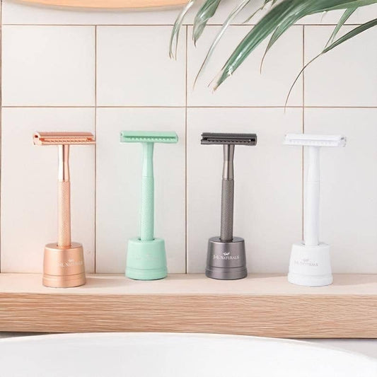 Reusable Safety Razor Set -Razor, Razor Stand, Refill Blades