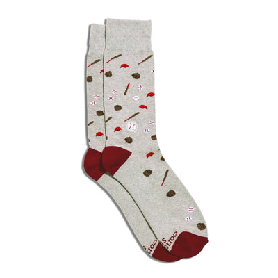 Conscious Step - Socks that Support Youth Sports | Gray Baseballs