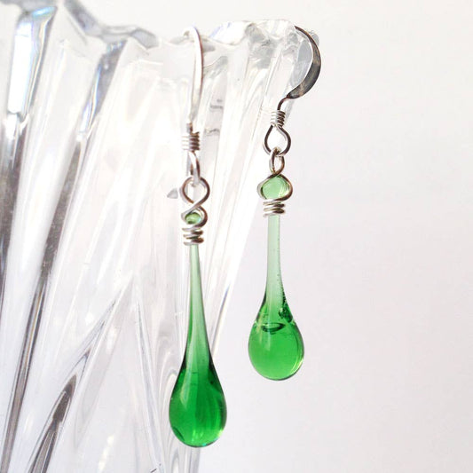 Sundrop Jewelry - Solaris Glass Teardrop Earrings - Recycled Glass Colors