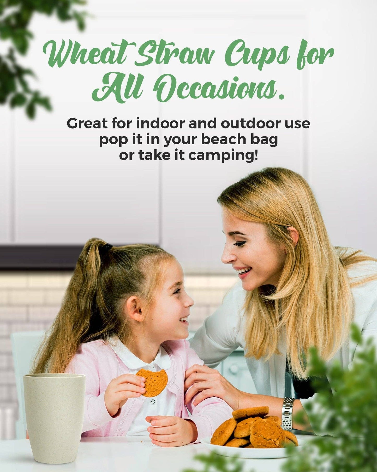 Greendish - Eco-Friendly Wheat Straw Drinking Cups Sets Lightweight