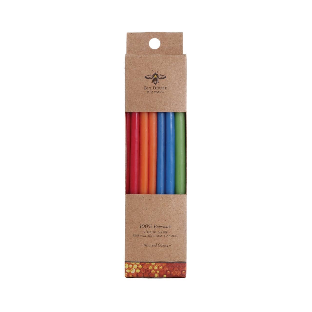 Birthday Candles  100% Pure Beeswax  6 Hand-Dipped