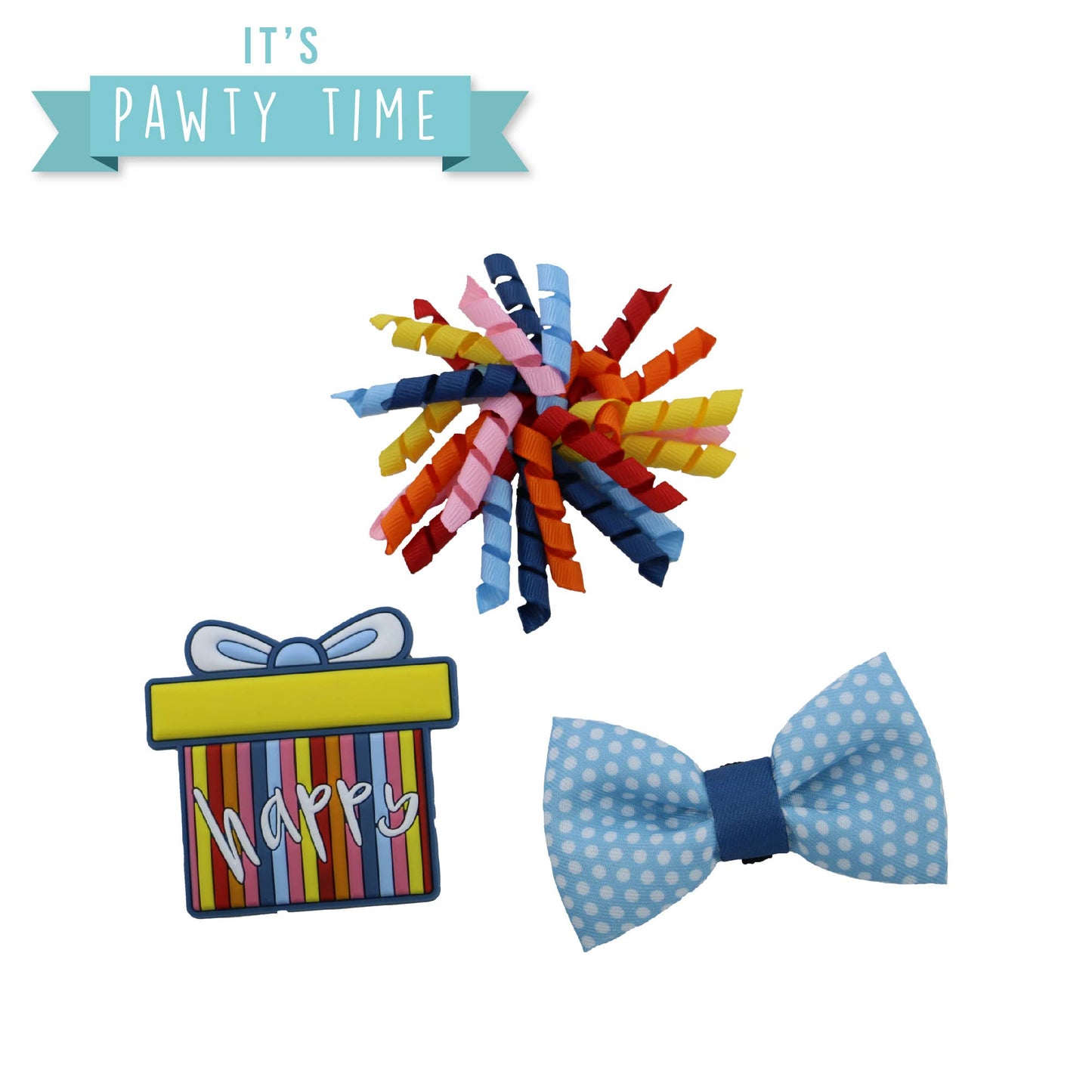 Ancol Pawty Stripe Present  Dog Collar Accessory Set