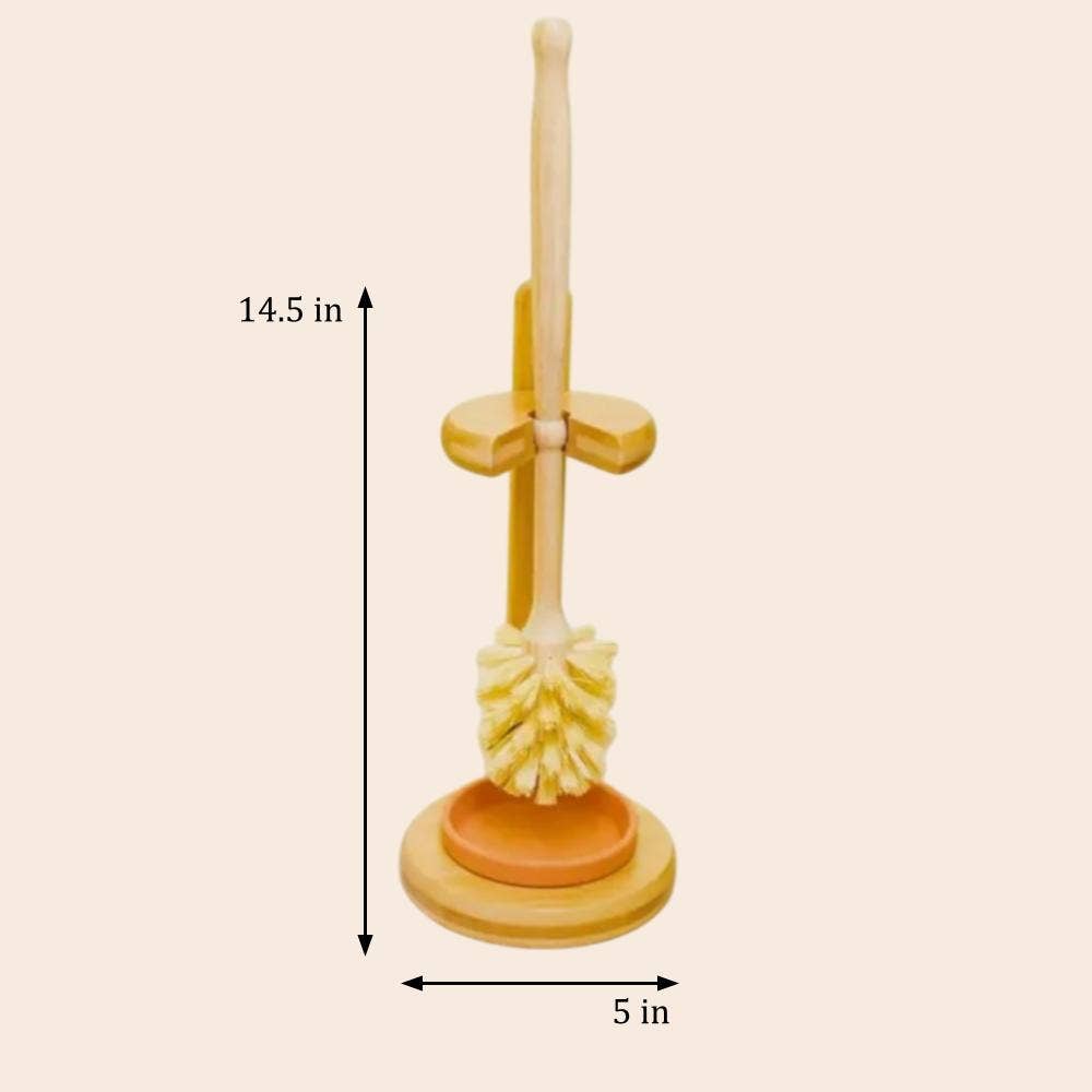 Bamboo Toilet Bowl Cleaner Brush & Stand | Earth Day Best