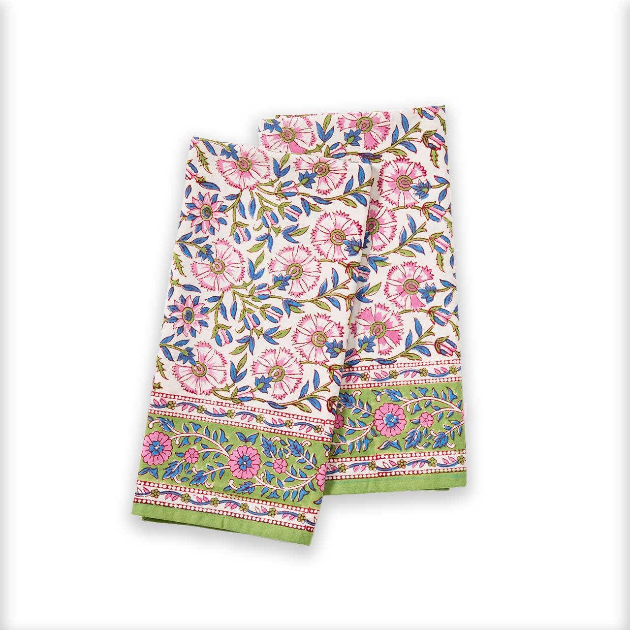 SERRV International - Primrose Block Print Hand Towels - Set of 2