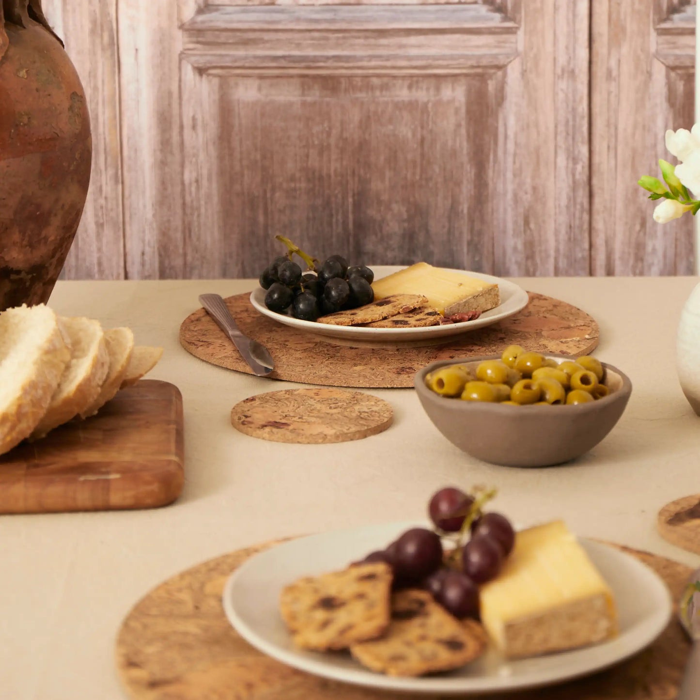 Natural Cork Coasters | Round | Set of 4