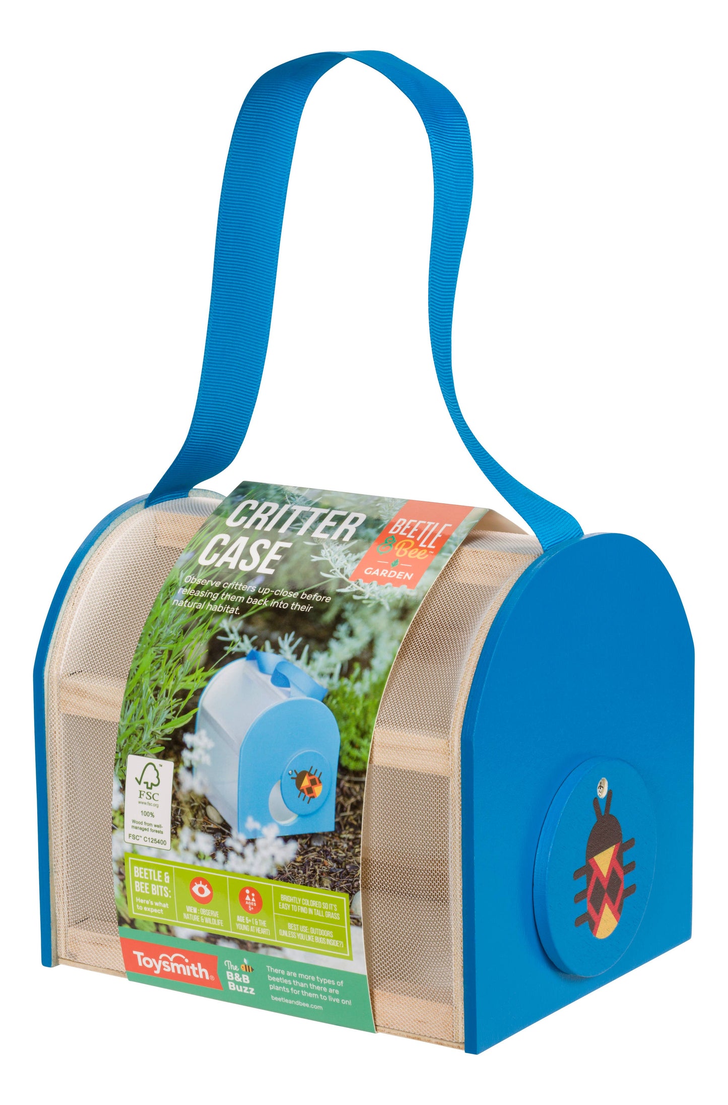 Toysmith - Beetle & Bee Critter Case  Certified Wood-Outdoor Play