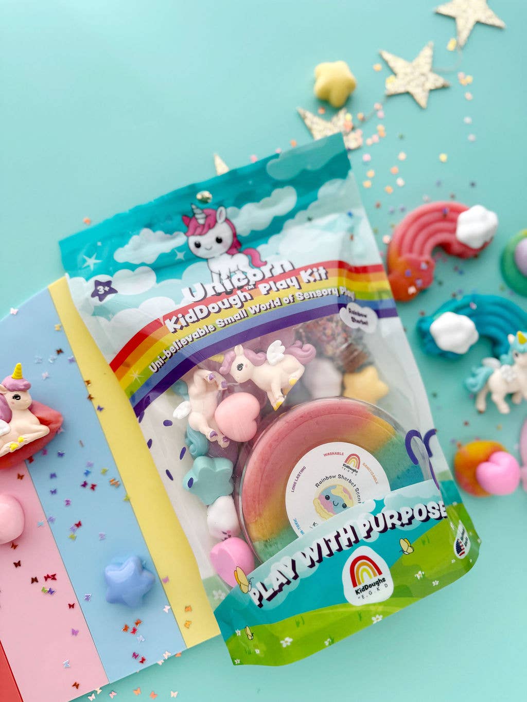 Earth Grown KidDoughs (KidDoughs by EGKD) - Unicorn KidDough Play Kit
