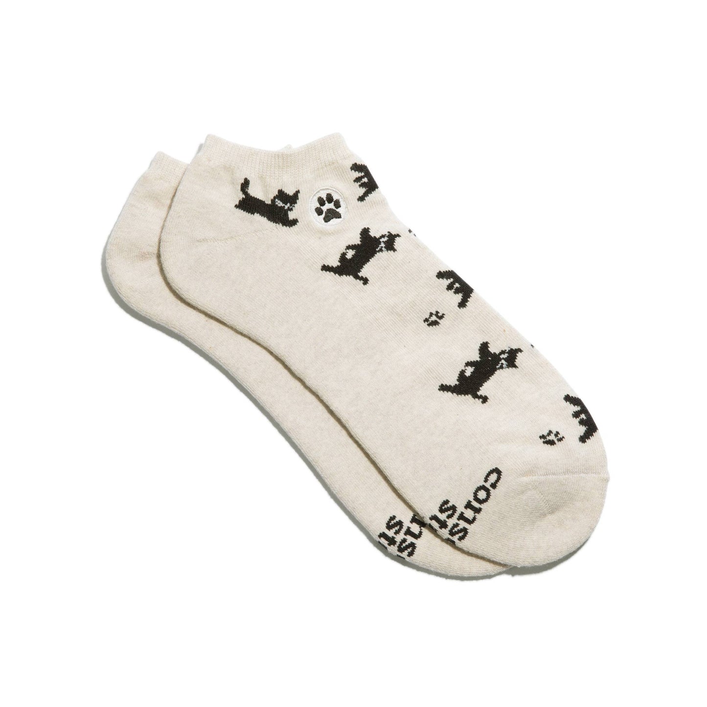 Conscious Step - Ankle Socks that Save Cats | Beige - Gifts for Cat Lovers