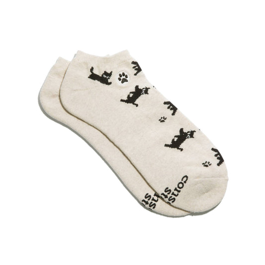 Conscious Step - Ankle Socks that Save Cats | Beige - Gifts for Cat Lovers