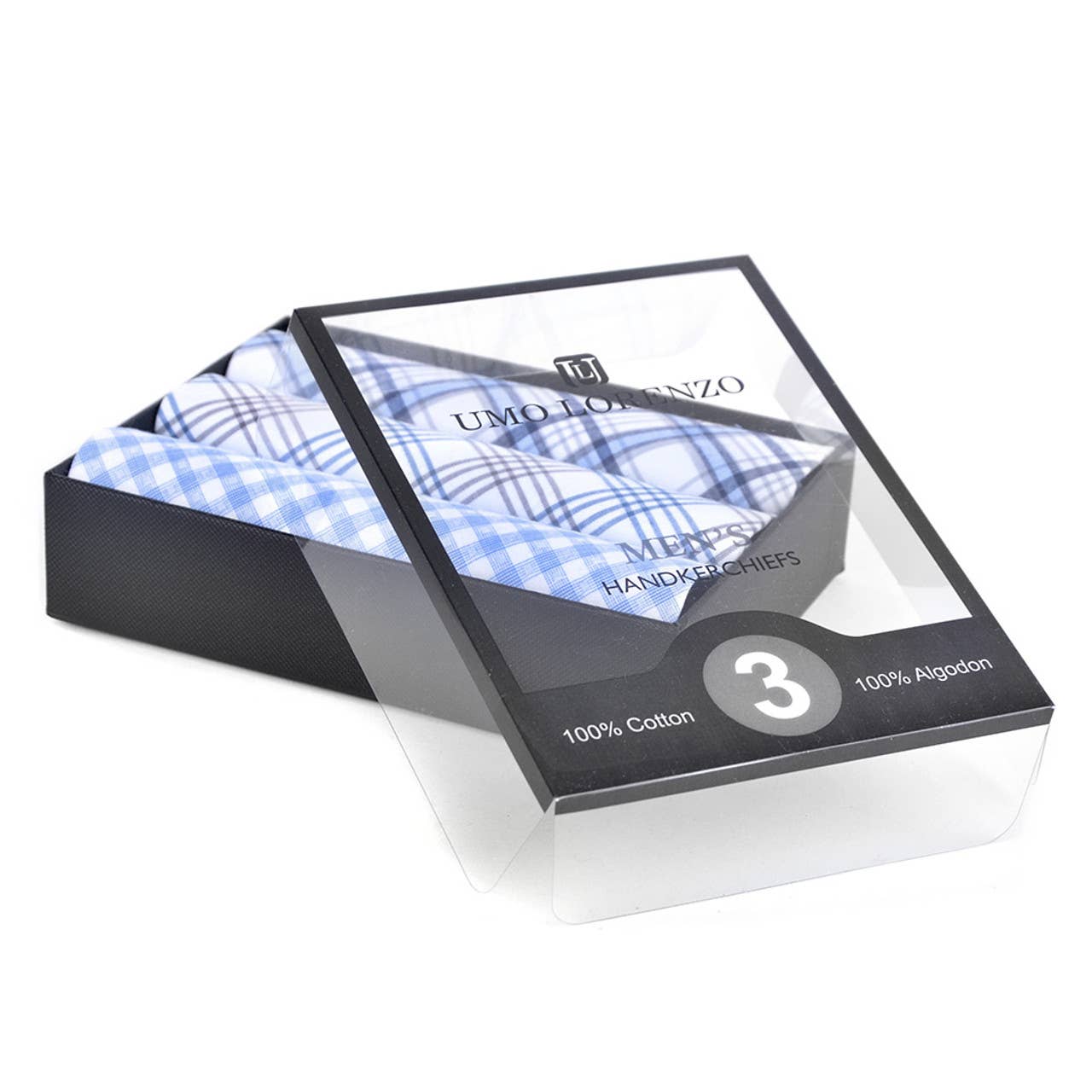 Men's Boxed Fancy Cotton Handkerchiefs 3pcs Set
