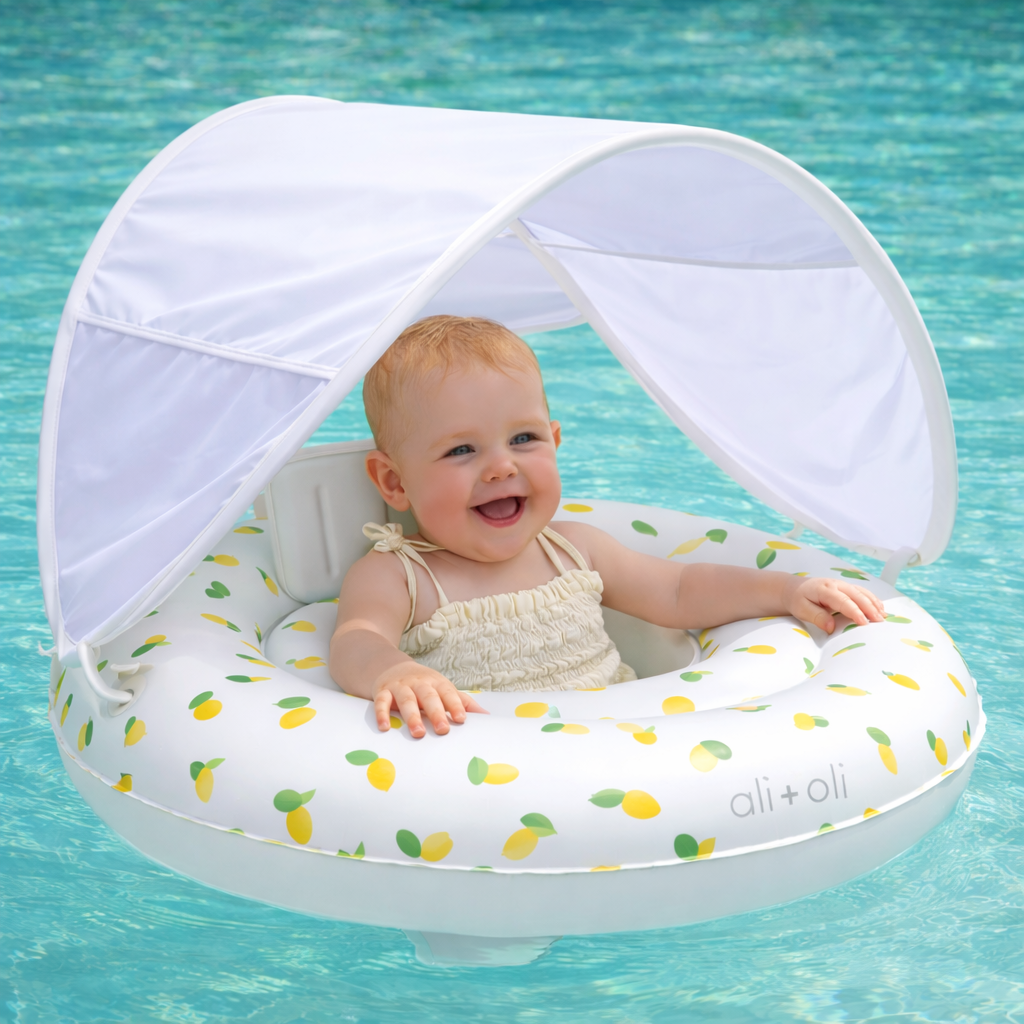 Ali+Oli - Ali+Oli Baby Swim Seat with Sun Canopy (Lemons)