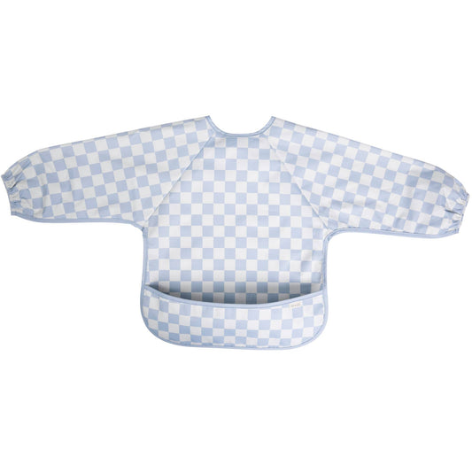 Ali+Oli - Smock Bib for Baby & Toddler Long Sleeve (Blue Checkers)