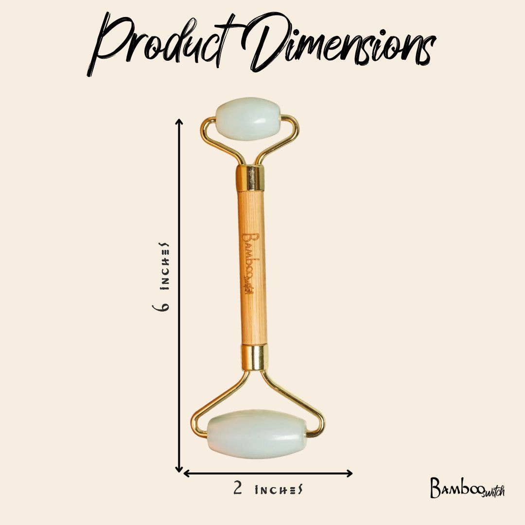 Bamboo Facial Roller | Jade Stone | Earth Day Bestseller