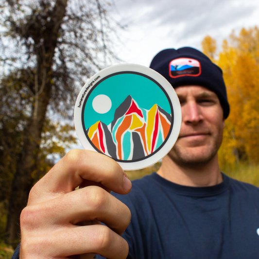 Mosaic Mountain Sticker  Colorado Sticker & Souvenir, 3x3"