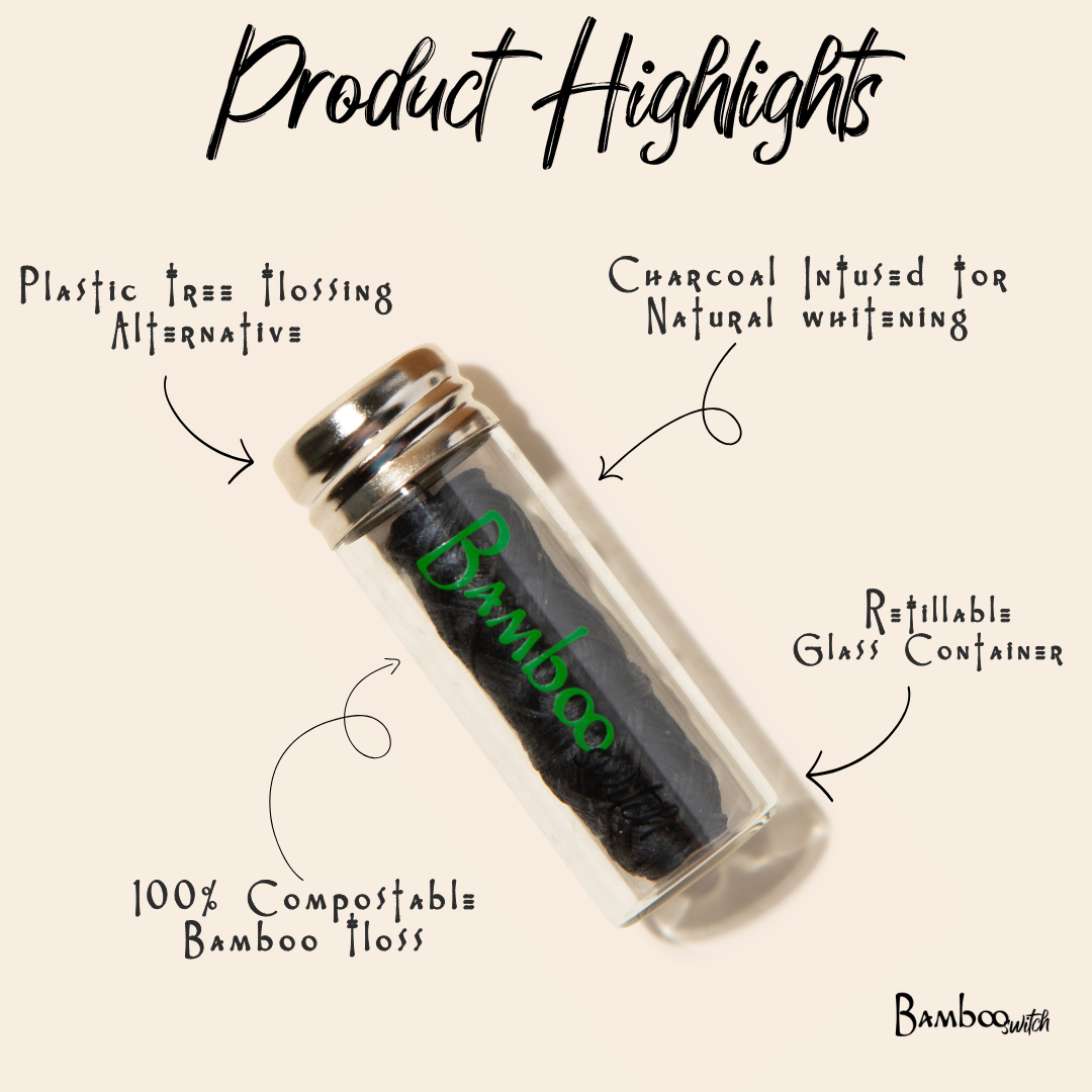 Charcoal Bamboo Floss | Vegan, Organic, and Compostable