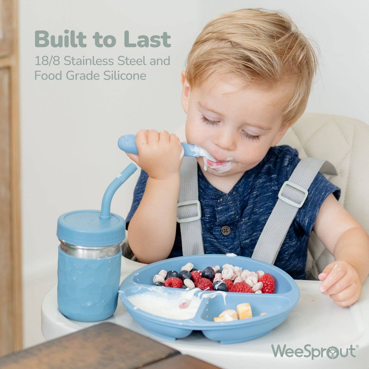 WeeSprout - Stainless Steel Toddler Fork & Spoon Set – 2 Piece
