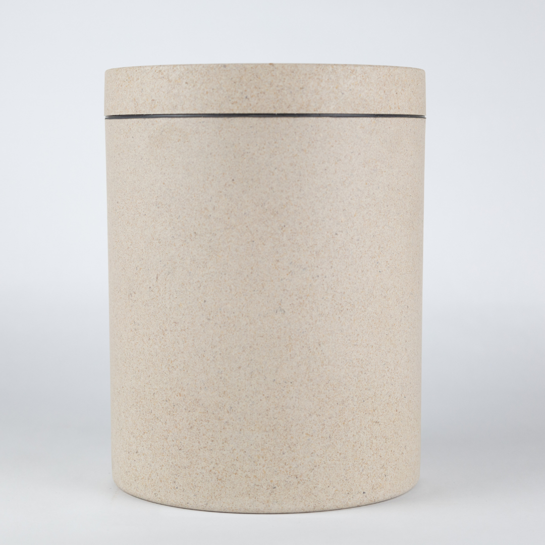 Loopy Products - Sustainable Large Bamboo Flour Canister Seashell Color 77 Oz