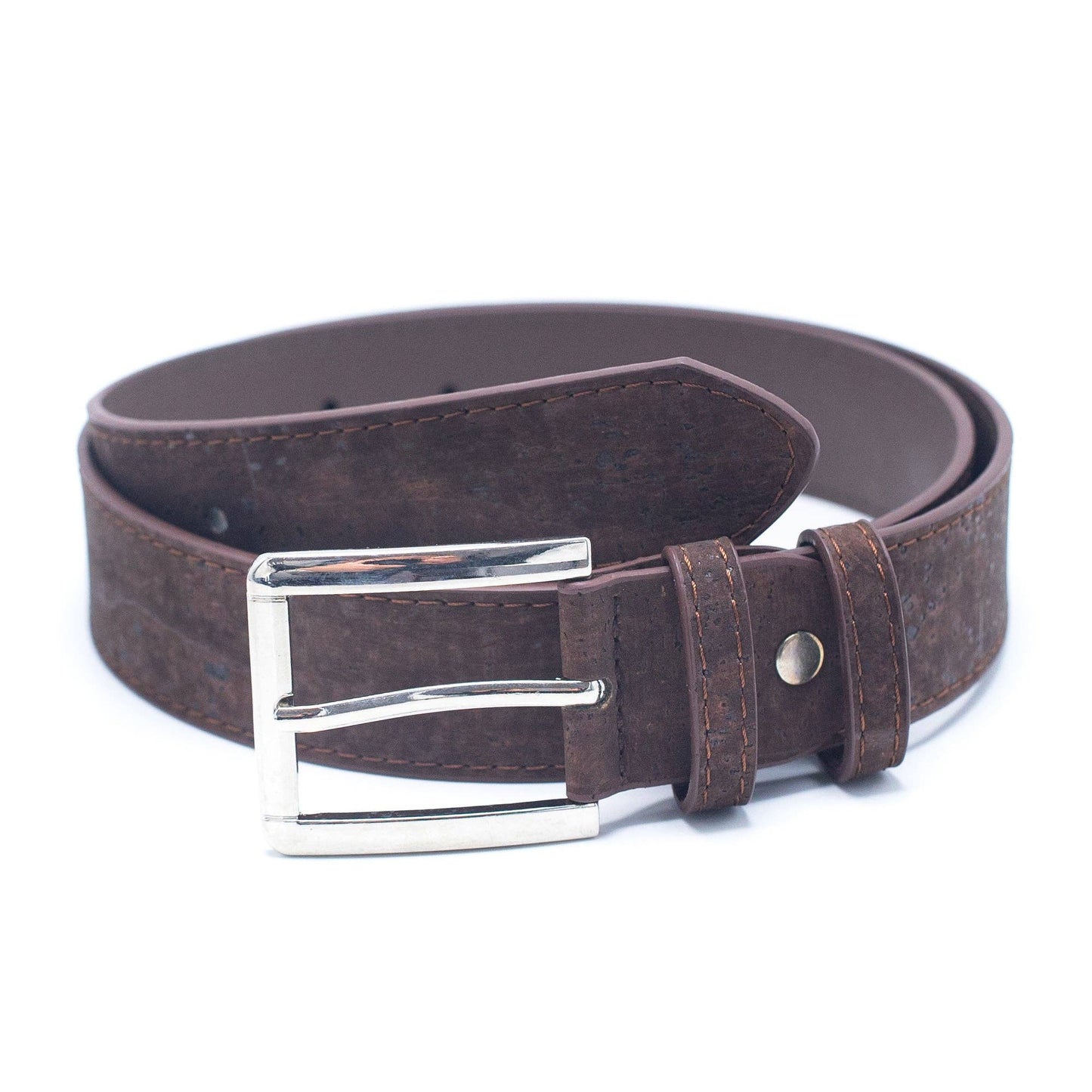 Brown Cork men belt vegan belt mens natural leather belt L-853-B