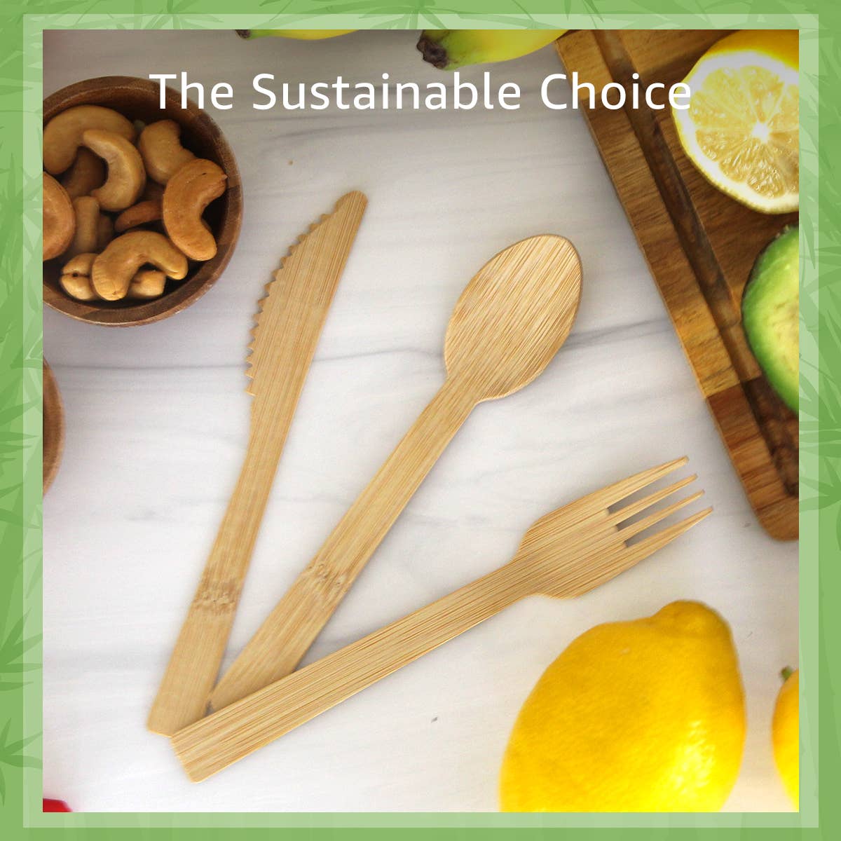 Ibambo Bamboo Disposable Cutlery - Mixed Set - 600 Pack