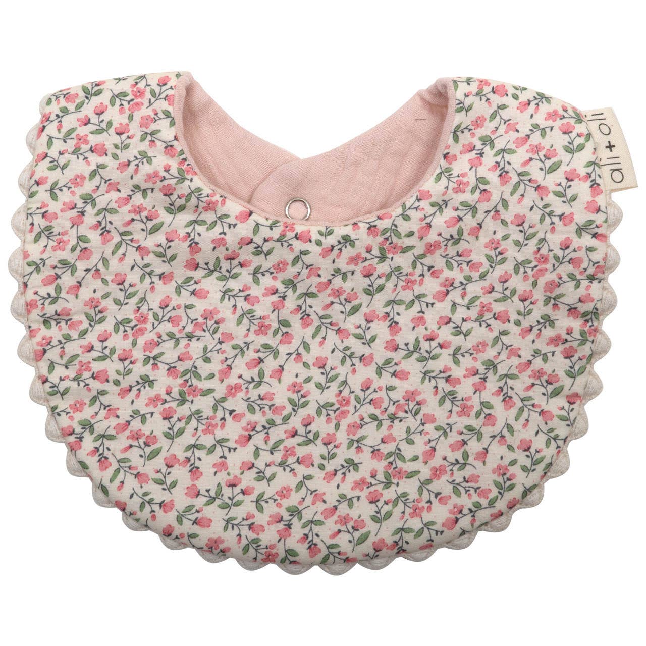 Ali+Oli - Muslin Cotton Baby Bib Double Sided (Pink/Flowers)
